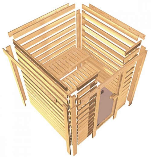 Dřevěná finská sauna pro stavbu svépomocí