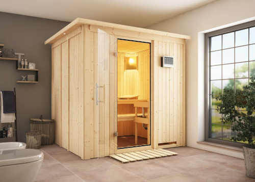 Finská sauna ze dřeva určena do interiéru