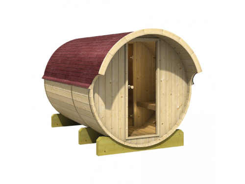 dřevěná sudová finská sauna