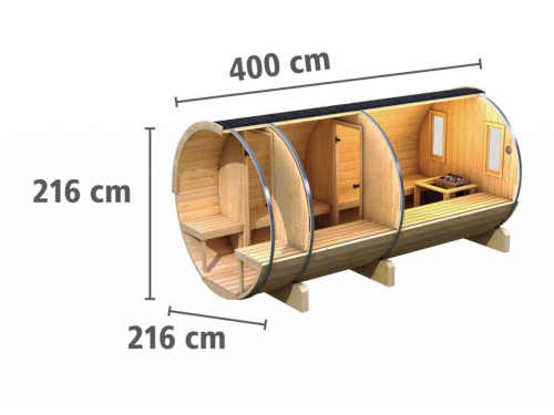 finská sudová venkovní sauna dřevěná