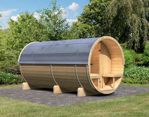 finská venkovní sauna ze dřeva