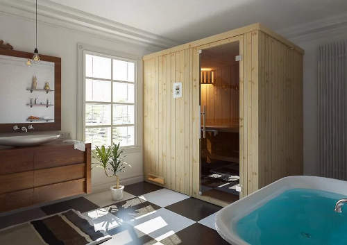 Finská sauna v domácí koupelně